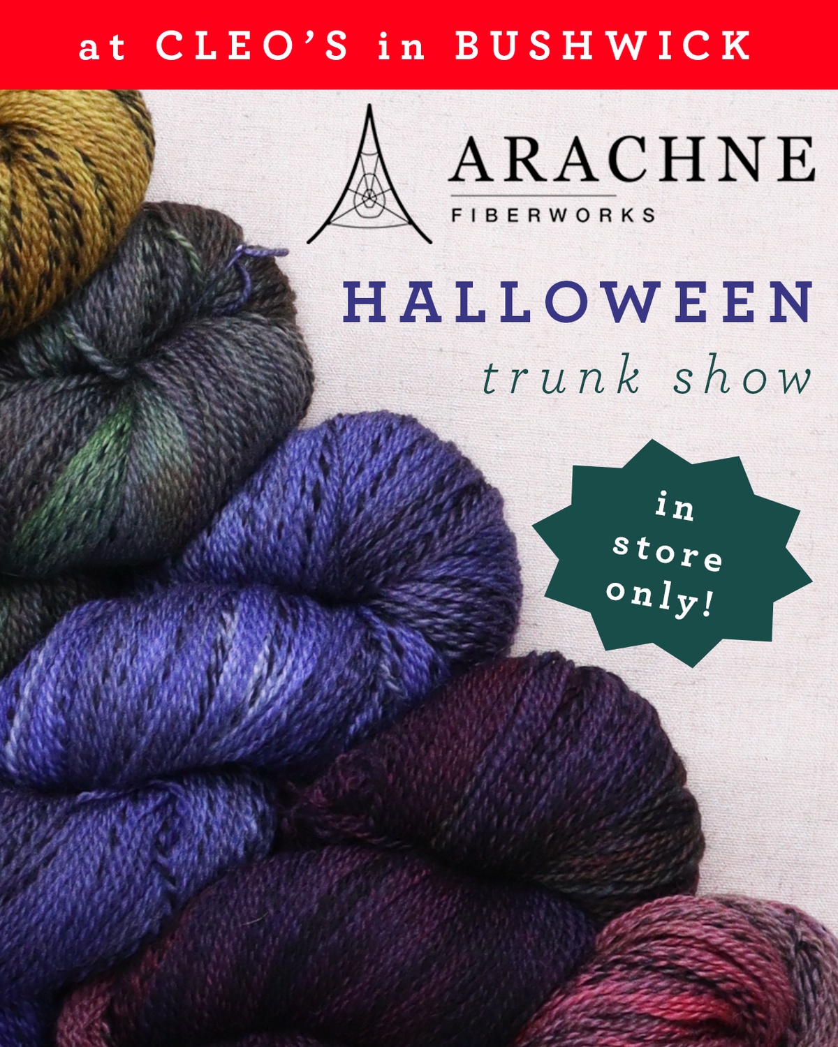 Arachne Fiberworks Halloween Trunk Show