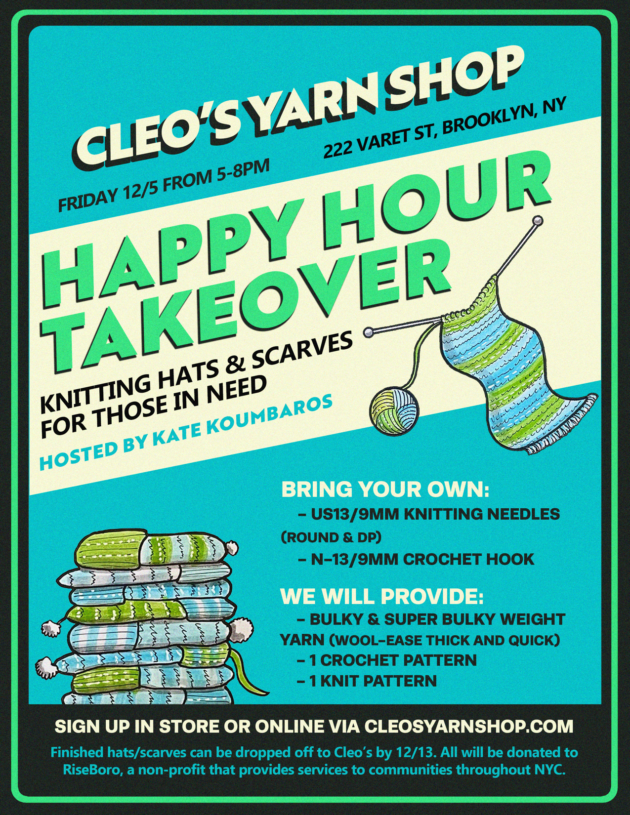 Happy Hour Takeover: Charitable Hat Making!