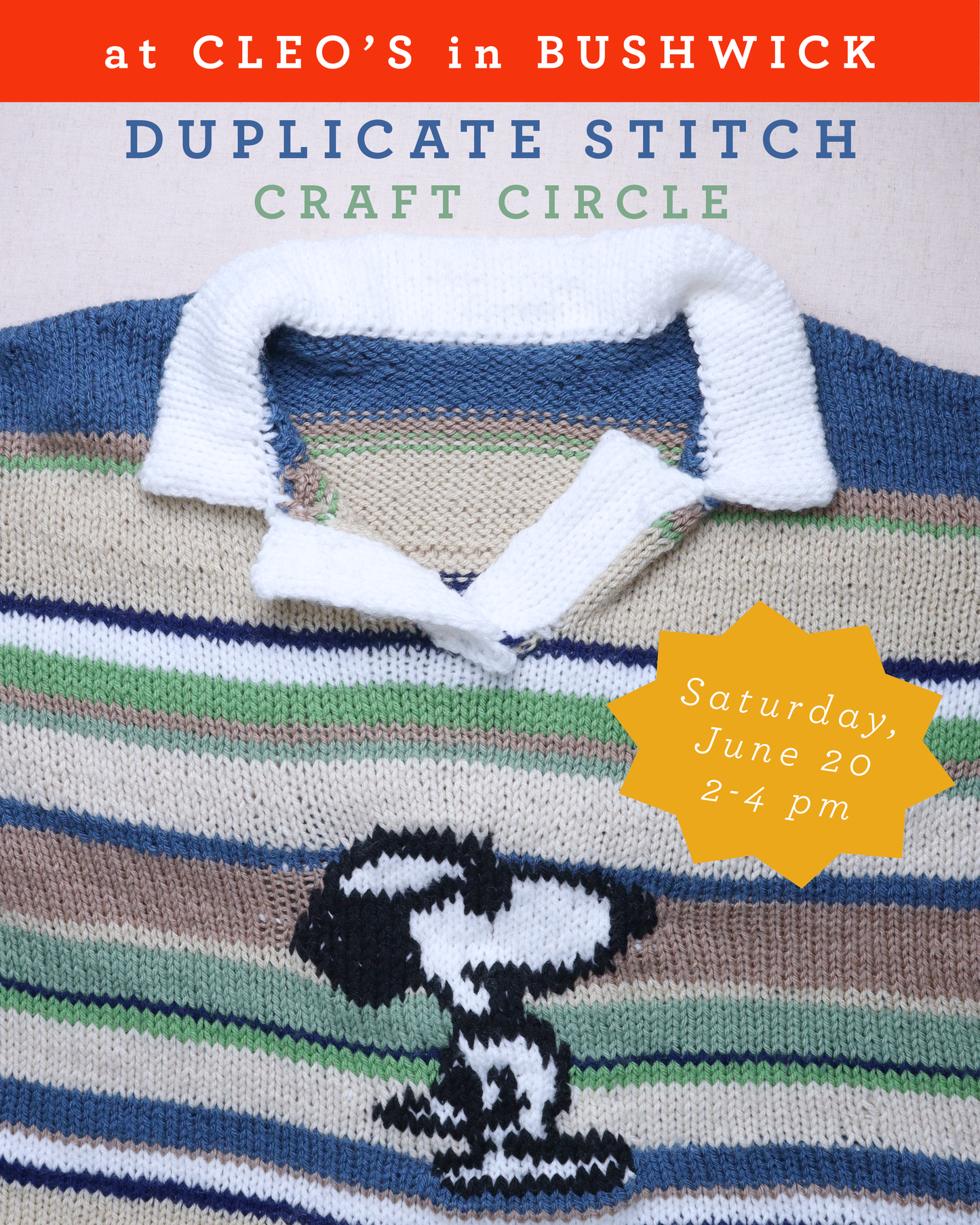Duplicate Stitch Craft Circle @ Cleo's in Bushwick