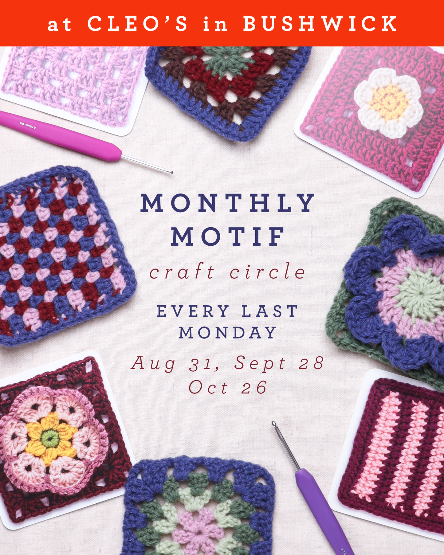Monthly Motif Workshop @ Cleo's in Bushwick