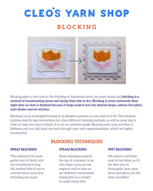 What is blocking in knitting & crochet? How do you block a project?