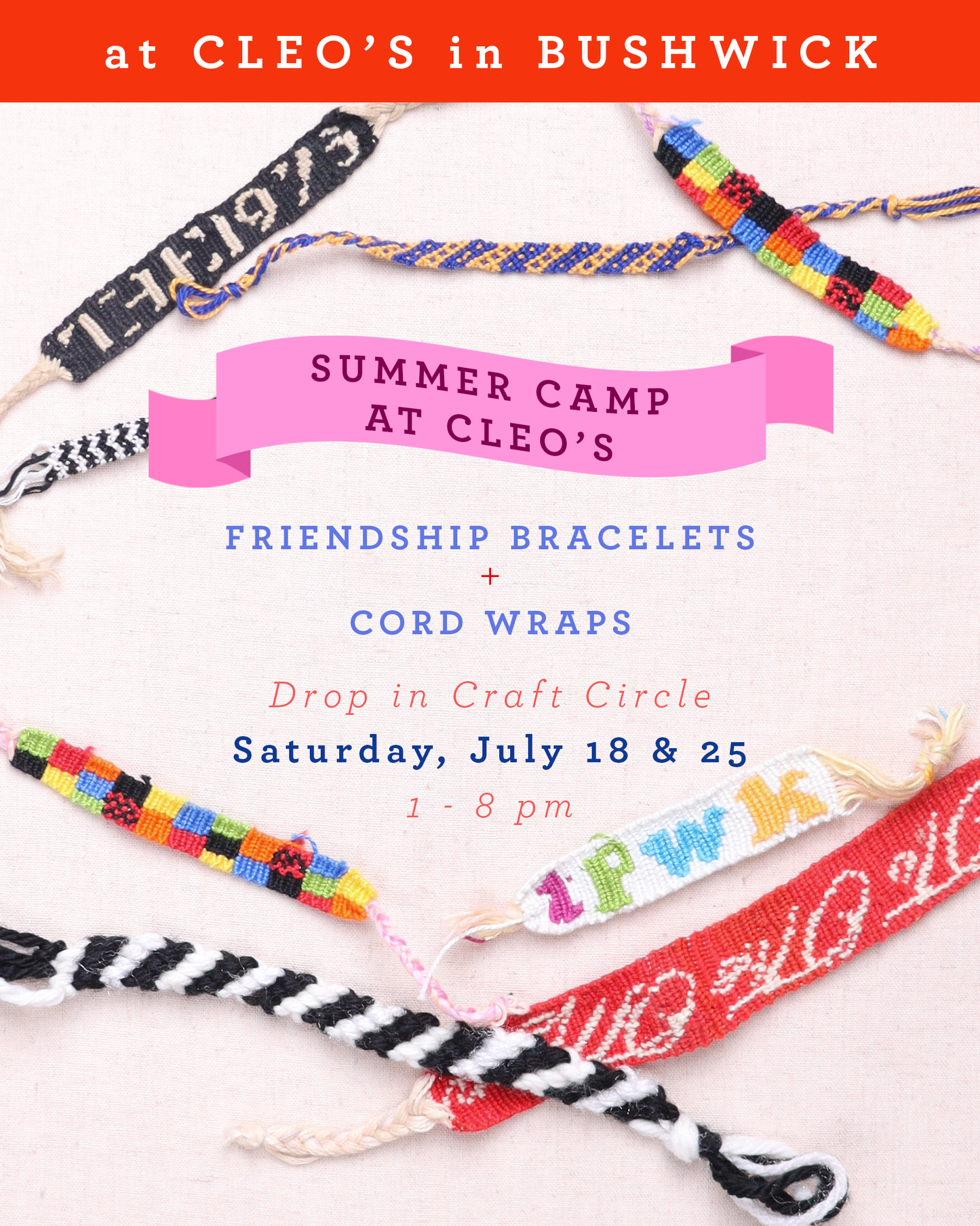 Summer Camp Drop-in Craft Days @ Cleo's in Bushwick