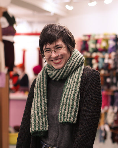 Two Color Striped Brioche Scarf No. 1 Knitting Pattern