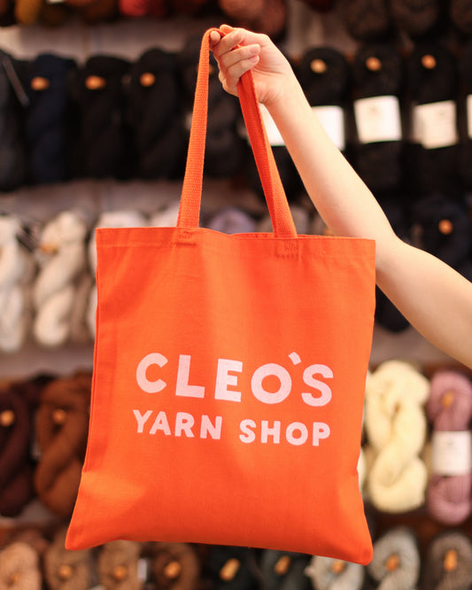 Cleo's Yarn Shop Orange Tote Bag