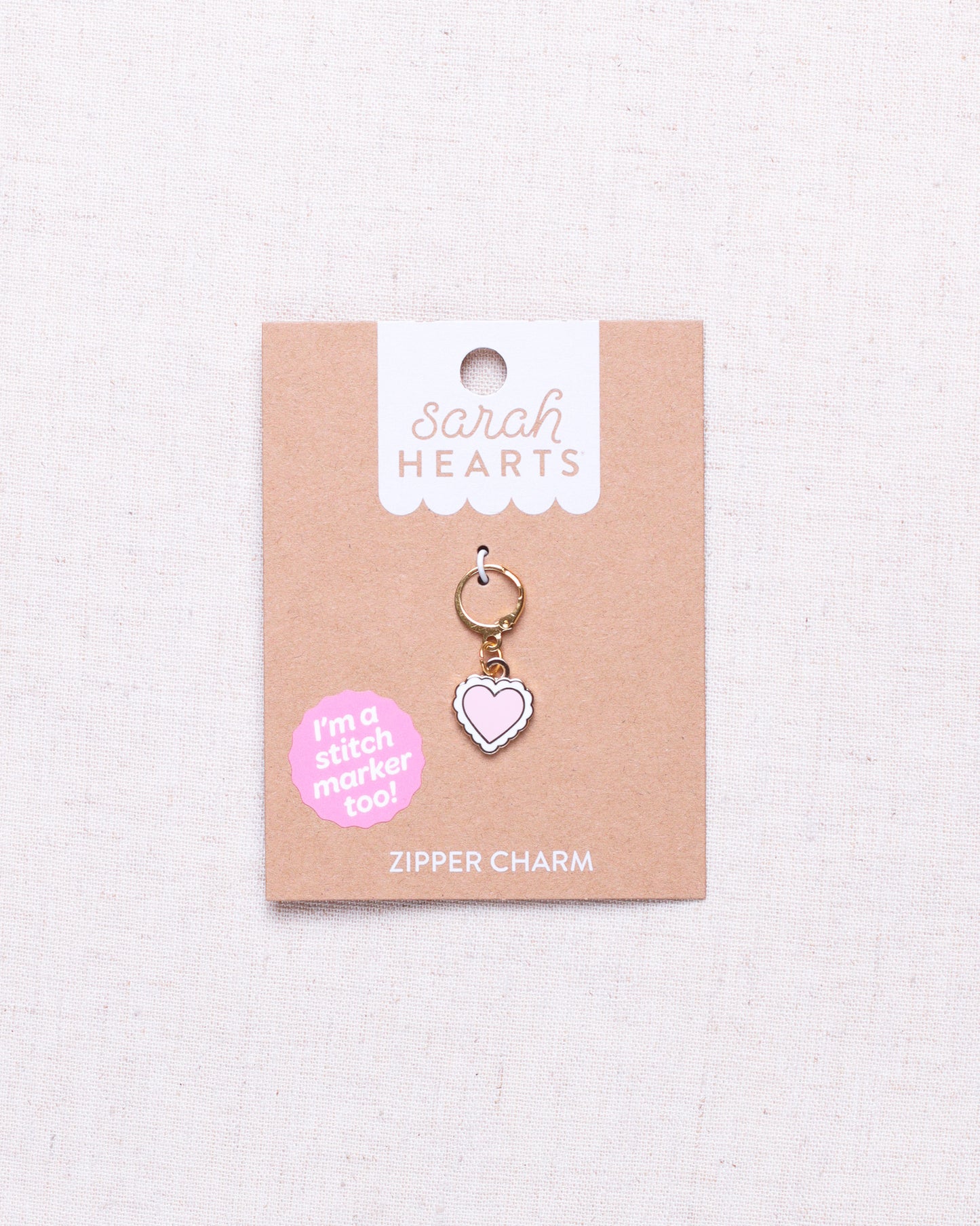 Sarah Hearts Zipper Charms & Stitch Markers