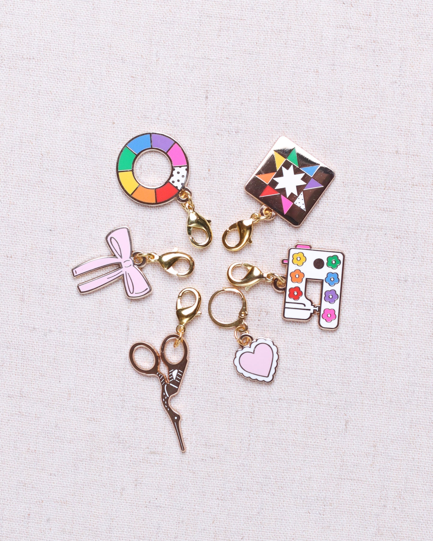 Sarah Hearts Zipper Charms & Stitch Markers