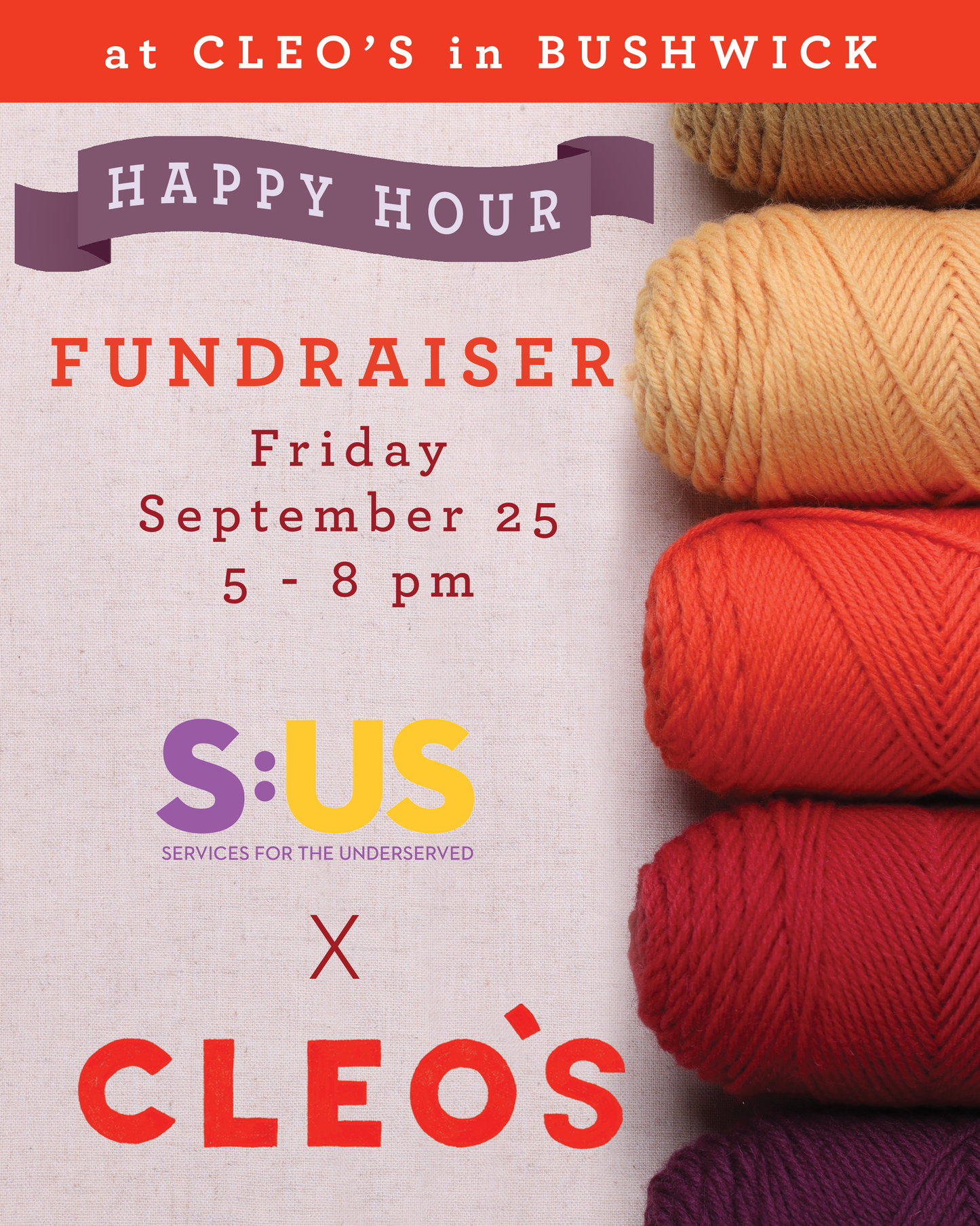 S:US Fundraiser Happy Hour @ Cleo's in Bushwick