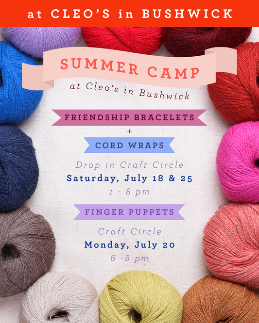 Summer Camp Drop-in Craft Days @ Cleo's in Bushwick