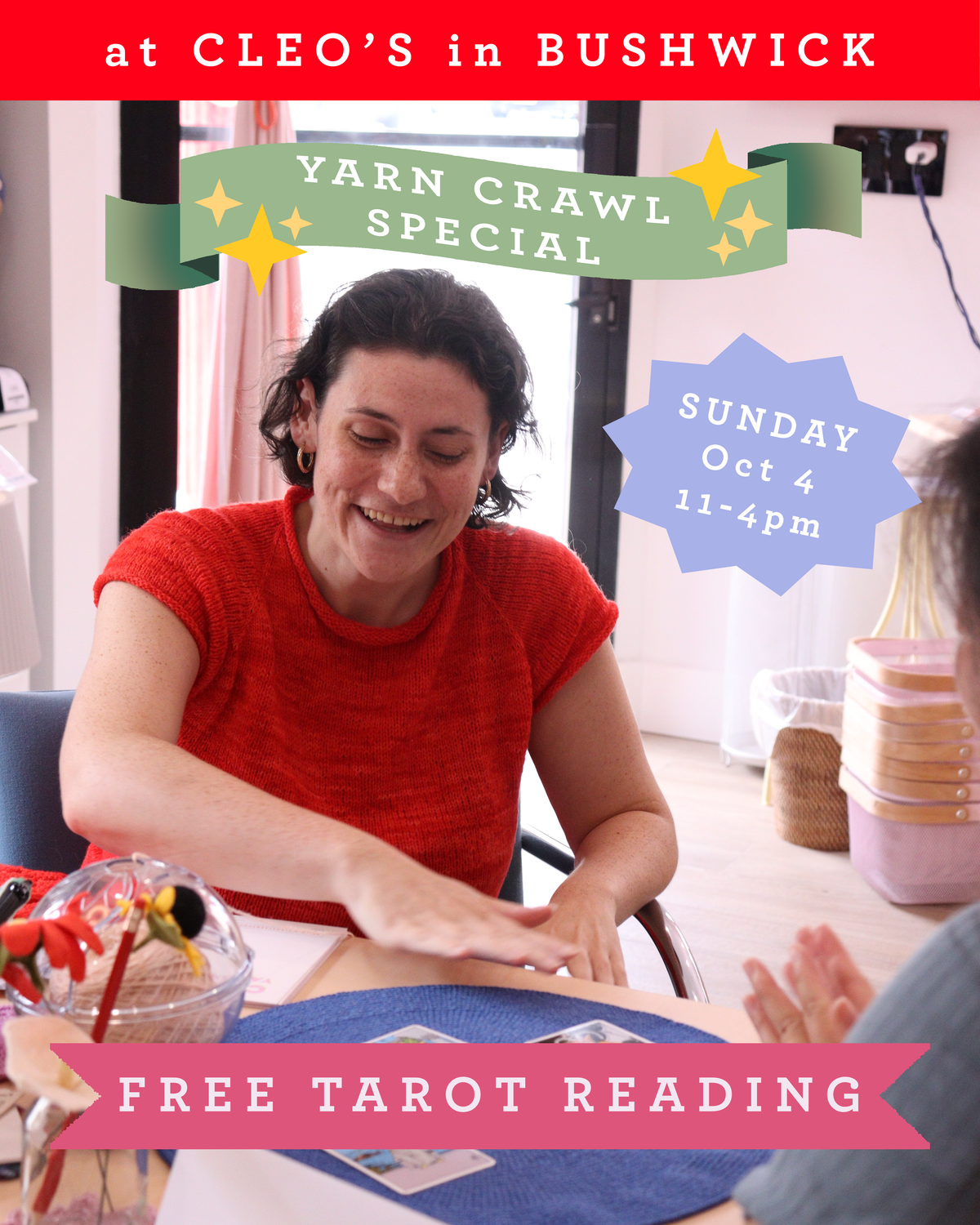 Free Tarot Card Readings / NYC Yarn Crawl 2026 @ Cleo's in Bushwick