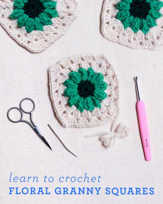 Learn to Crochet Floral Granny Squares