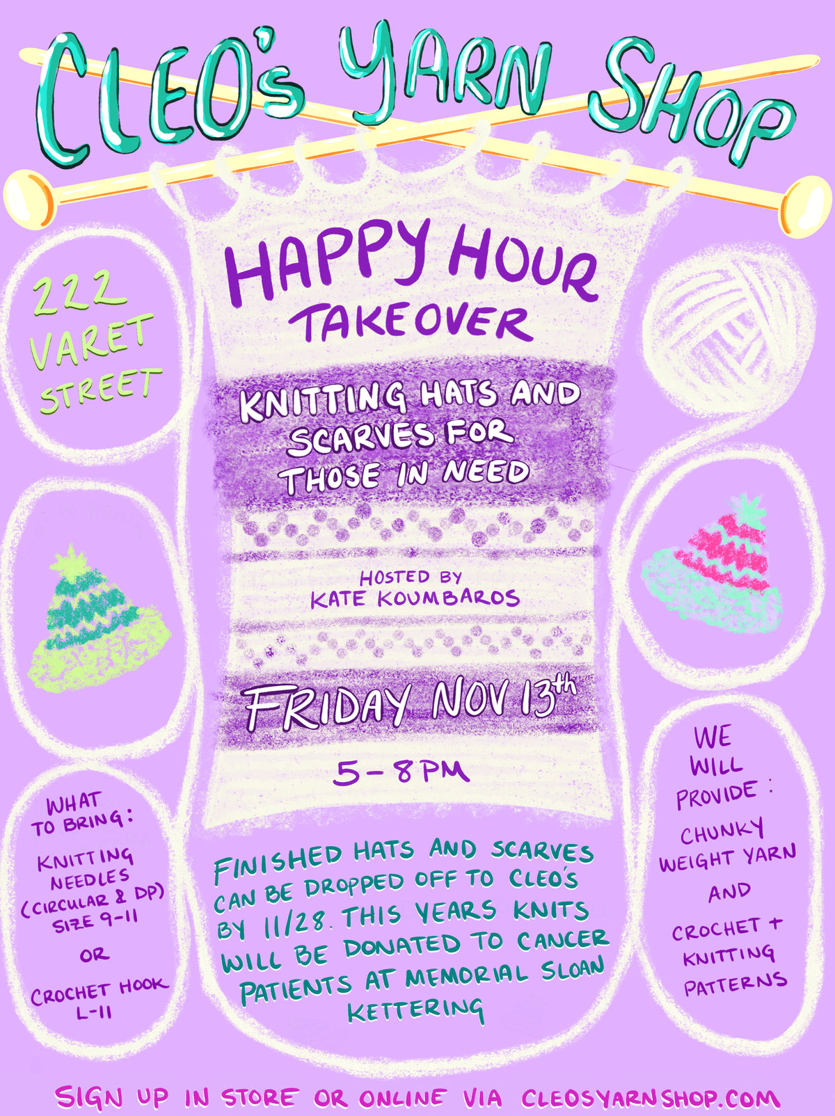 Happy Hour Takeover: Charitable Hat Making!