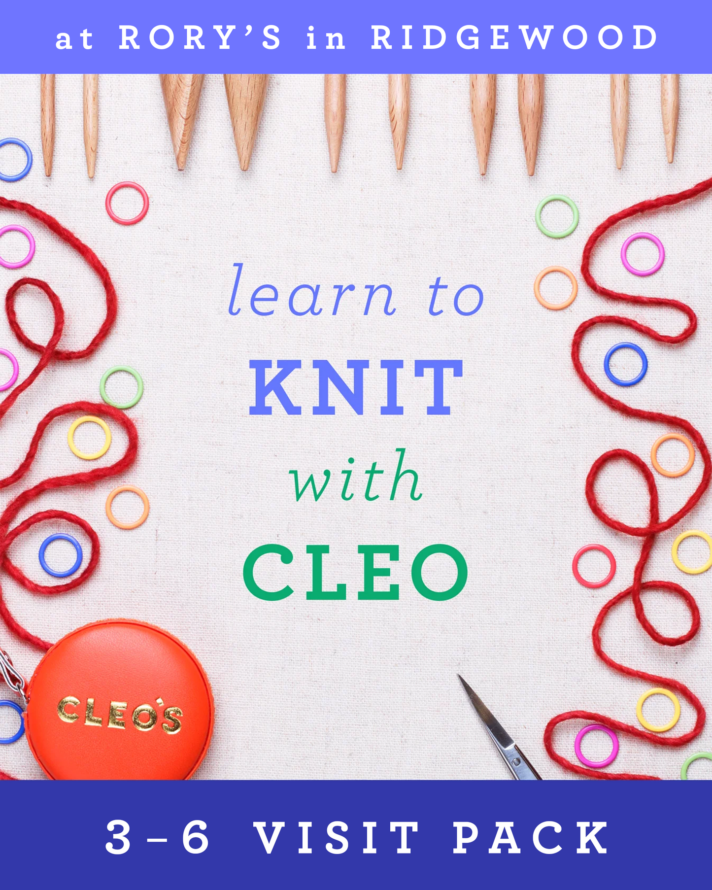 Learn to Knit with Cleo @ Rory's in Ridgewood