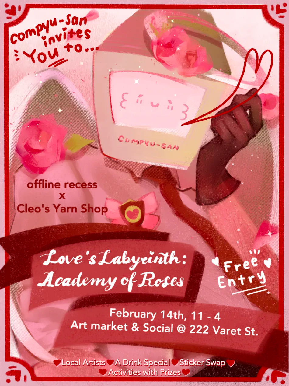 A Valentine's Day Edition of an Offline Recess Art Market Pop Up!